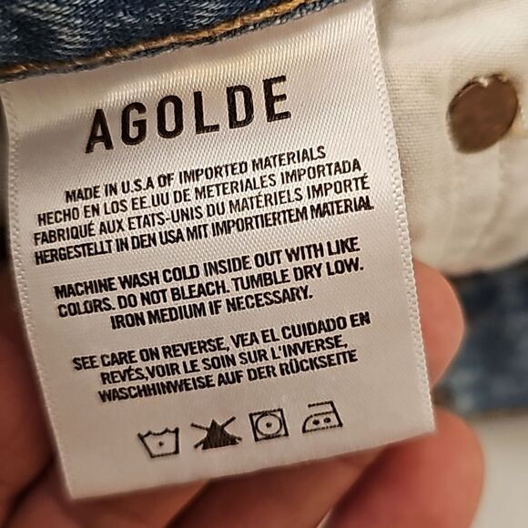 AGOLDE DISTRESSED JEANS SIZE 24 - Picture 7 of 12